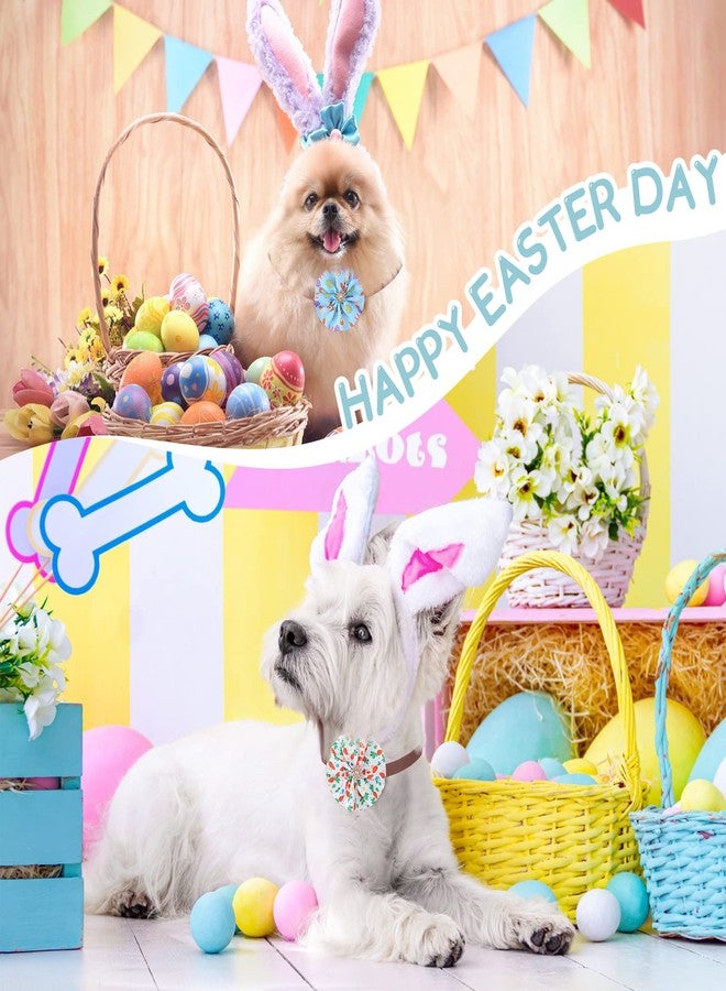 Kigeli 80 Pcs Easter Dog Collar Bows Bulk Colorful Eggs Flowers Rabbit Carrot Charms Dog Cat Collar Grooming Supplies Easter Party Decoration Costume for Small Medium Large Dogs Cats - Image 4